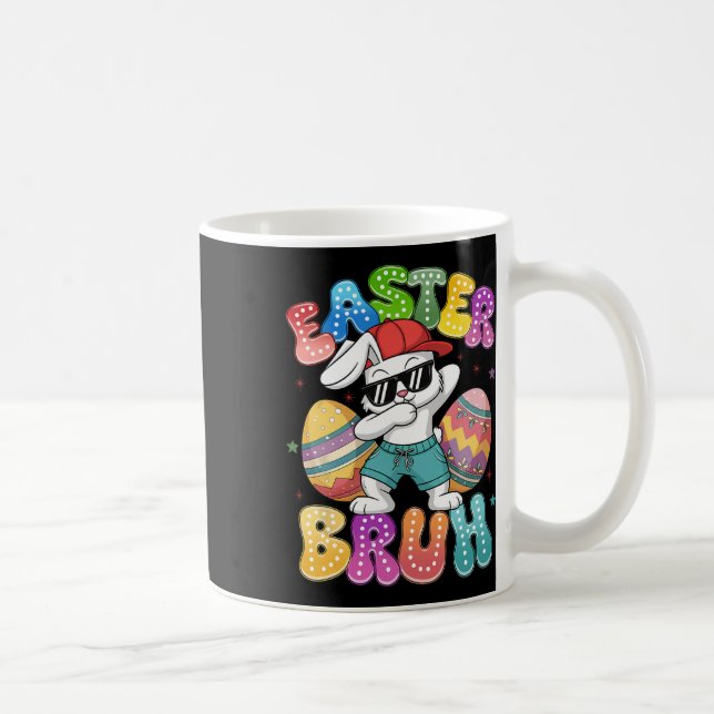 Caneca De Café Dabbing Bunny Páscoa Bruh Meme Engraçado Dizendo A (Direita)