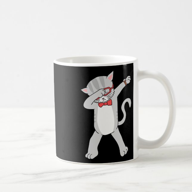 Caneca De Café Dabbing Cat Funny Dab Gift Cat Tee (Direita)