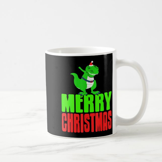 Caneca De Café Dabbing Dinosaur Merry Christmas Holiday Humor  (Direita)