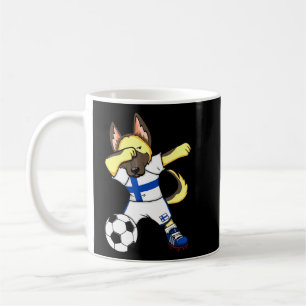 Caneca De Café Dabbing German shepherd Finlândia Soccer Fans Jers