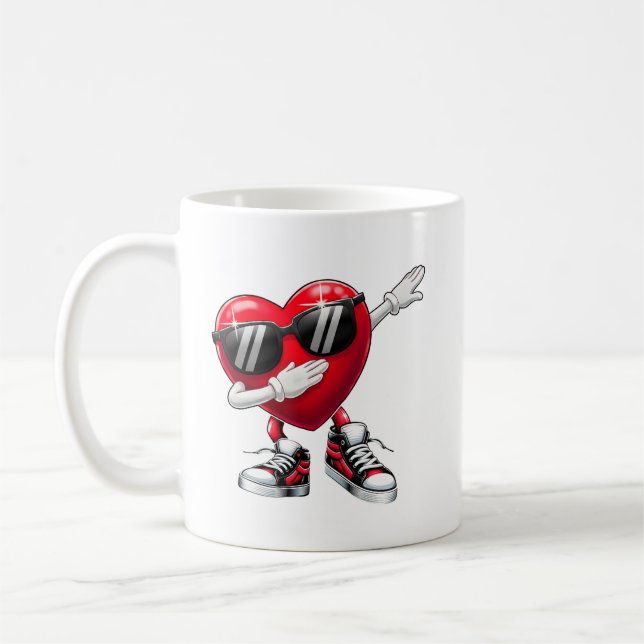Caneca De Café Dabbing Heart Cool Love Valentine (Esquerda)