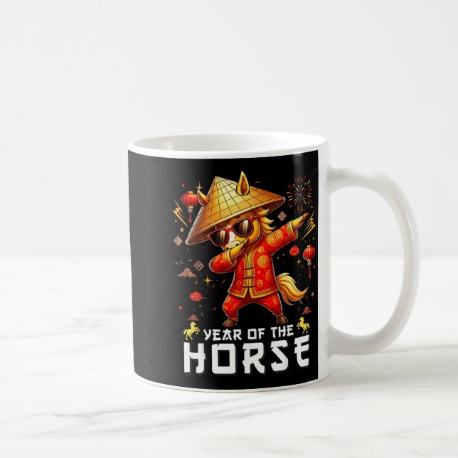 Caneca De Café Dabbing Horse Lunar Chinese New Year Of The Horse  (Direita)