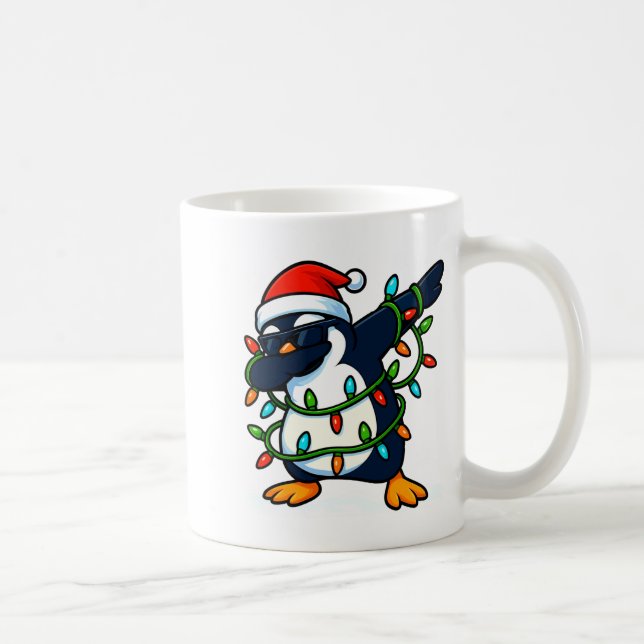 Caneca De Café Dabbing Penguin Christmas Girls Xmas Lights Boys C (Direita)