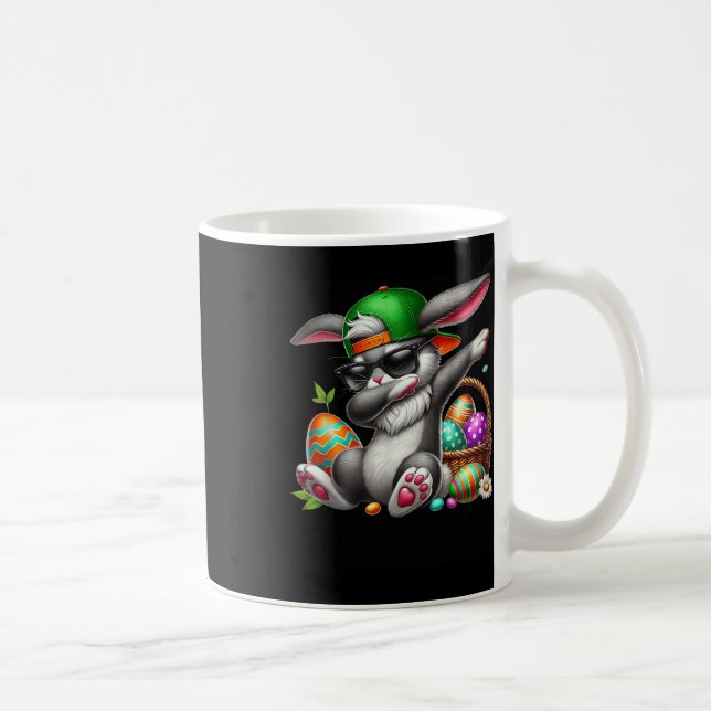 Caneca De Café Dabbing Rabbit Easter Ovos Dab Rapazes Meninas Cri (Direita)