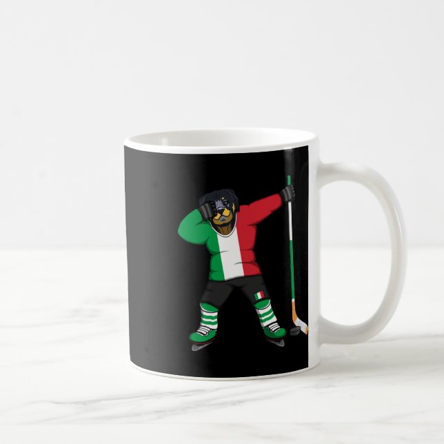 Caneca De Café Dabbing Rottweiler Italy Ice Hockey Fans Jersey Wi (Direita)