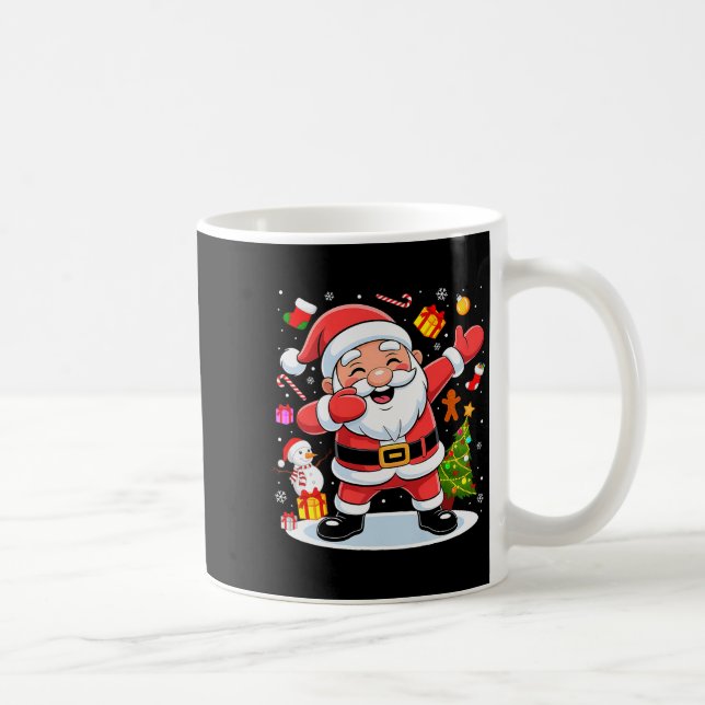 Caneca De Café Dabbing Santa Claus Christmas Tree Lights Boys Kid (Direita)