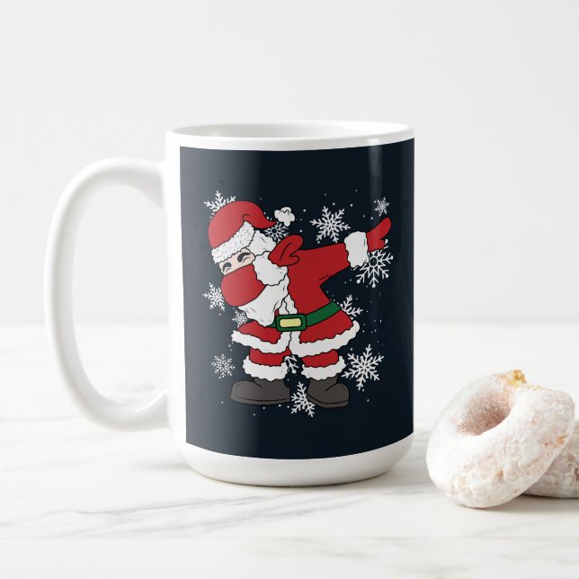Caneca De Café Dabbing Santa Funny Christmas Snow (Com Donut)