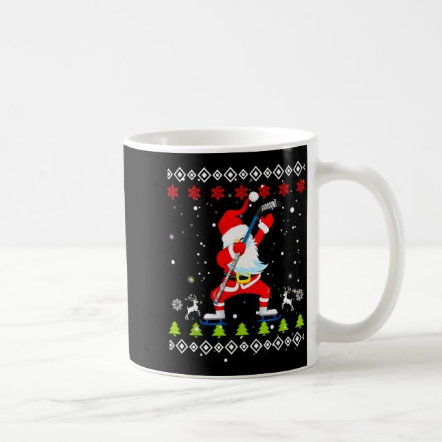 Caneca De Café Dabbing Santa Hockey Ugly Christmas Sweater Xmas  (Direita)
