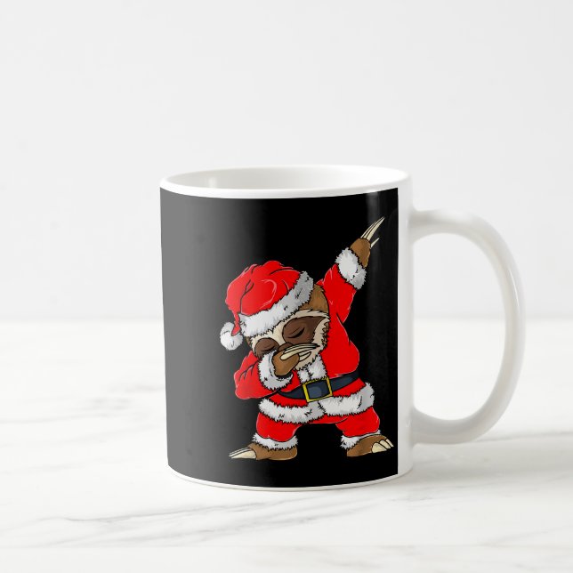 Caneca De Café Dabbing Santa Sloth Merry Slothmas Christmas Kids  (Direita)