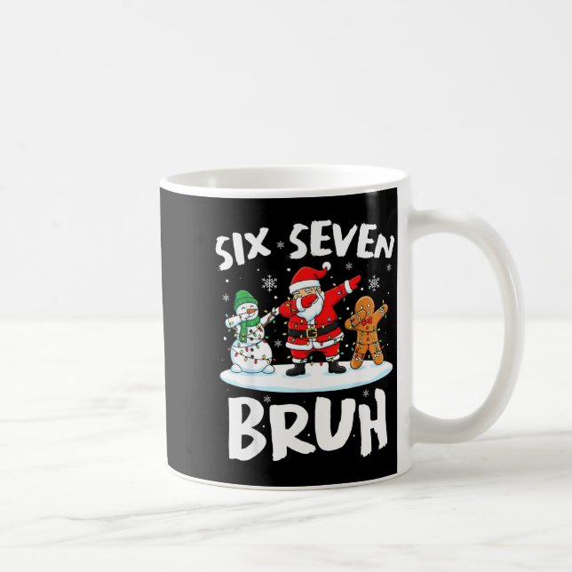 Caneca De Café Dabbing Santa Snowman 6 7 Meme Christmas Six Seven (Direita)