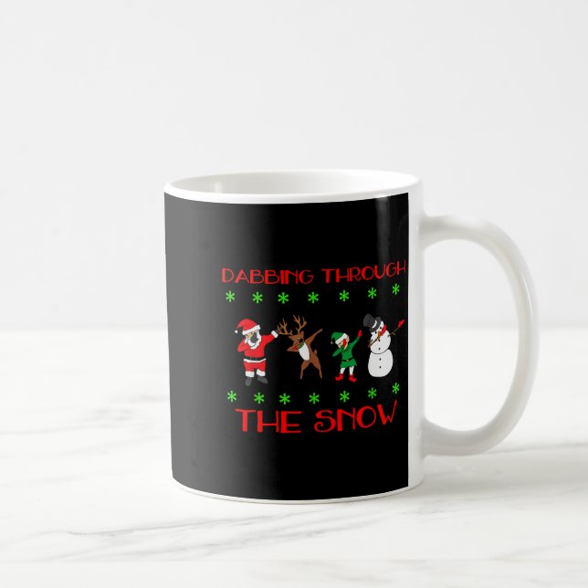 Caneca De Café Dabbing Through The Snow Funny Christmas Design  (Direita)