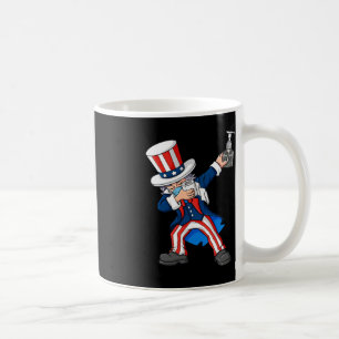 Caneca De Café Dabbing Tio Sam Em Uma Máscara Em 4 De Julho, Dab
