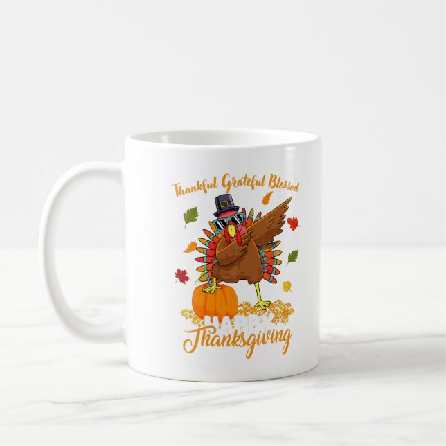 Caneca De Café Dabbing Turkey Graças Feliz Thed Feliz (Esquerda)