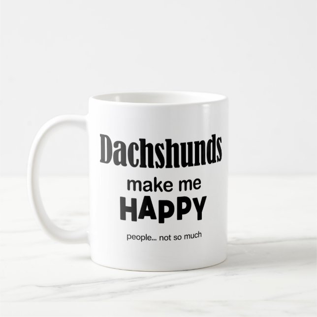 Caneca De Café Dachshakes Me Faz Feliz (Esquerda)