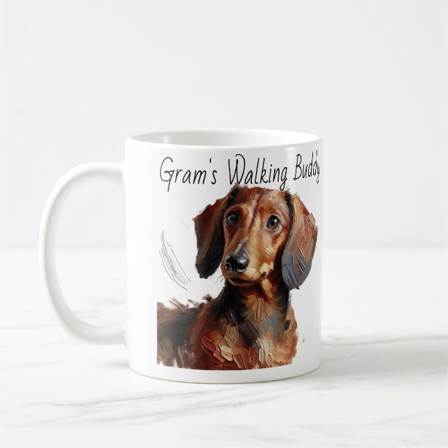 Caneca De Café Dachshances/ Gram's Walking Buddy Modern Coffee Mu (Esquerda)