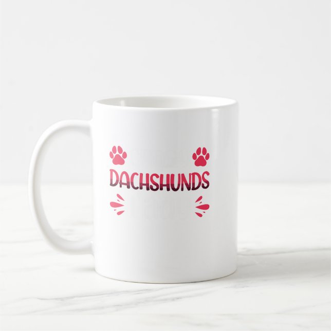 Caneca De Café Dachshances Loucos Lady Funny Wirehaired Dachshund (Esquerda)