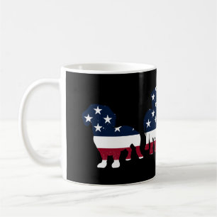 Caneca De Café Dachshund 4º De Julho, Cachorros Patrióticos Wiene
