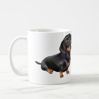 Caneca De Café Dachshund (A) - Preto e Castanho