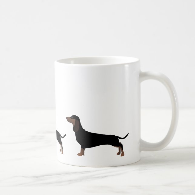 Caneca De Café Dachshund Basic Breed Pronto para Personalizar (Direita)