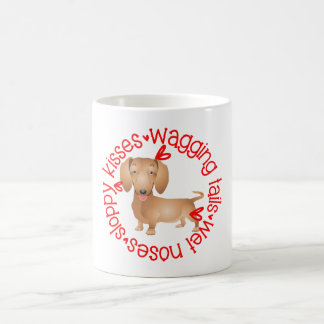 Caneca De Café Dachshund, beijos desleixados