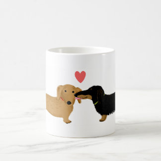 Caneca De Café Dachshund Biss com Caninos do Coração Apaixonados