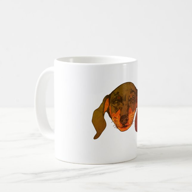 Caneca De Café Dachshund Brown Vetor art (Frente Esquerda)