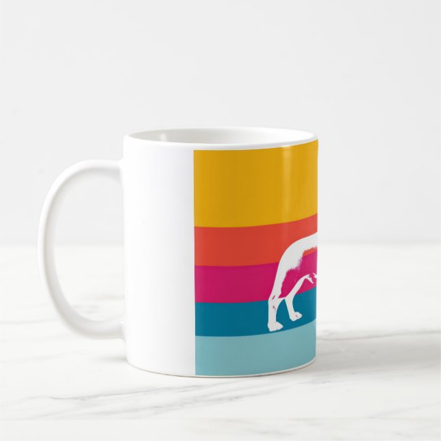 Caneca De Café Dachshund by colorful stripes (Esquerda)