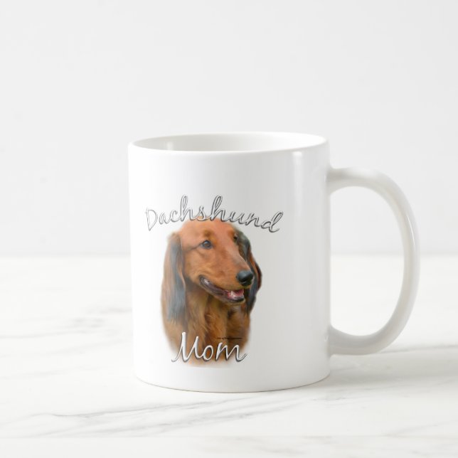Caneca De Café Dachshund (cabelos longos) Mãe 2 (Direita)