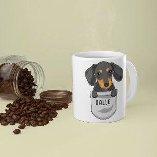 Caneca De Café Dachshund Cachê Personalizado para o Lover do Dog 