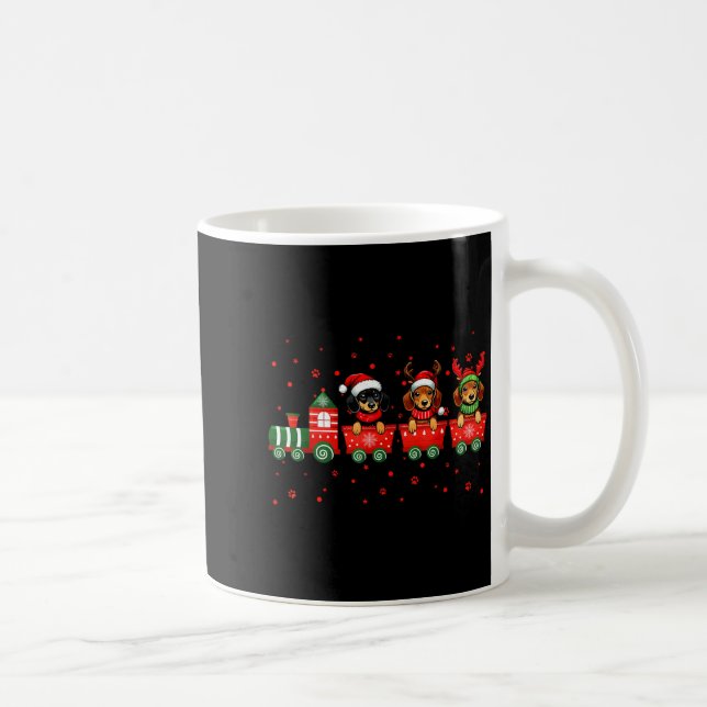 Caneca De Café Dachshund Christmas Dog Lights Santa Xmas Pet Dog  (Direita)
