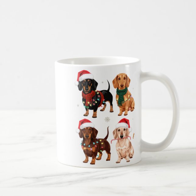 Caneca De Café Dachshund Christmas Dog Mom Lover Xmas Gift  (Direita)
