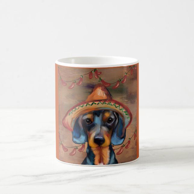 Caneca De Café Dachshund Cinco de Mayo (Centro)