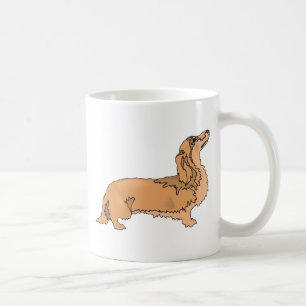 Caneca De Café Dachshund de cabelos compridos