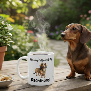 Caneca De Café Dachshund de estimação Sandy Brown Manhã 