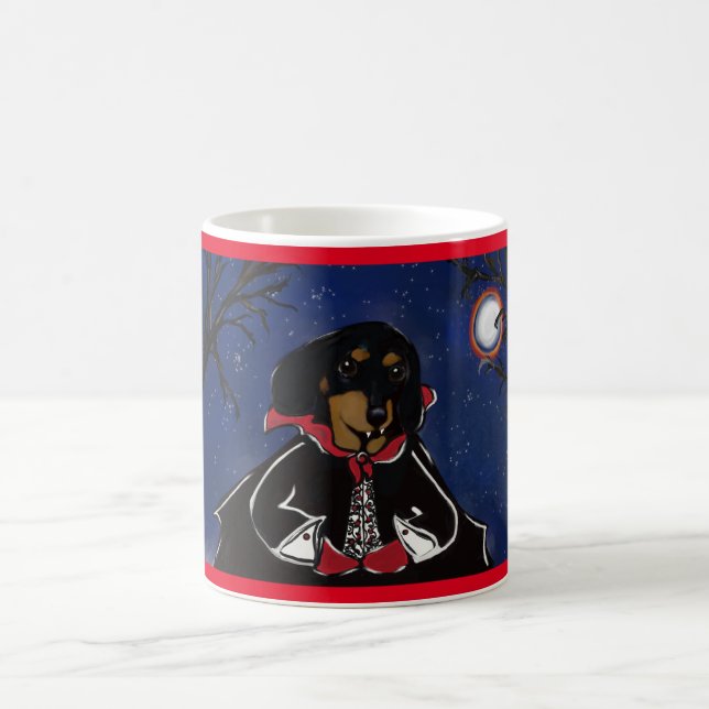 Caneca De Café Dachshund de Halloween (Centro)