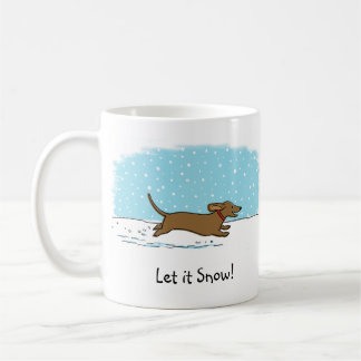 Caneca De Café Dachshund Deixe-o nevar - Feliz Feriado de Cachorr