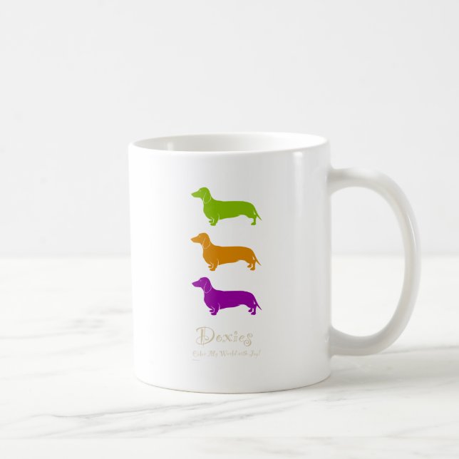 Caneca De Café Dachshund - design astuto original de Doxie (Direita)