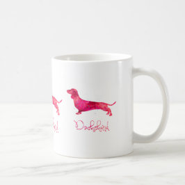 Caneca De Café Dachshund - Design de Aquarela