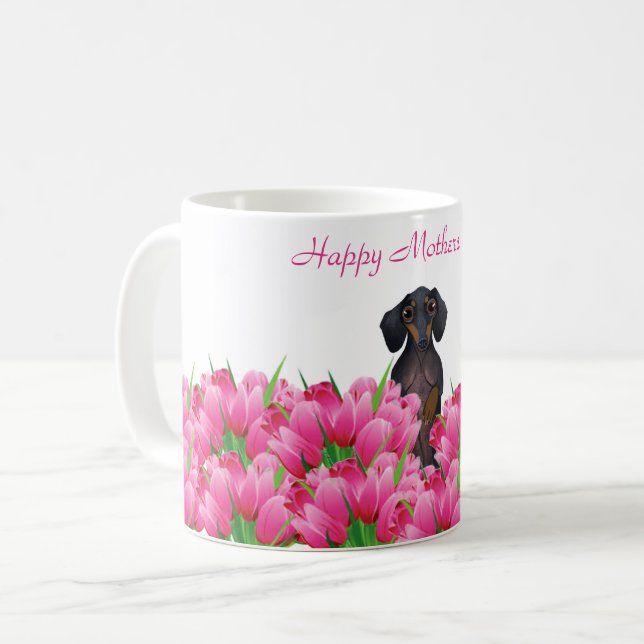 Caneca De Café Dachshund Dia de as mães Mug (Frente Esquerda)