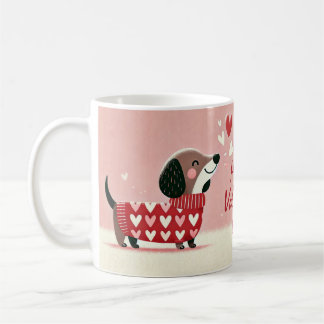 Caneca De Café Dachshund Dia de os namorados Love Mug