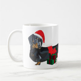 Caneca De Café Dachshund do papai noel no Natal
