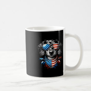 Caneca De Café Dachshund Dog Patriótico 4 De Julho Americano F
