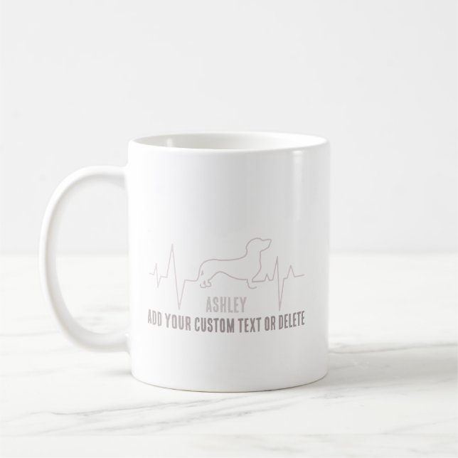 Caneca De Café Dachshund é Legal Mínimo  Amor a Cão (Esquerda)