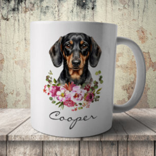Caneca De Café Dachshund em aquarela