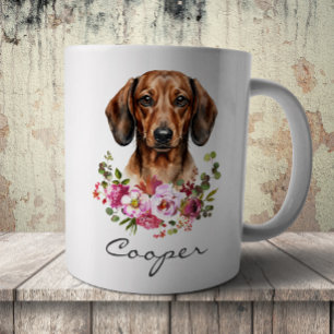 Caneca De Café Dachshund em aquarela