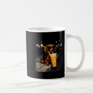 Caneca De Café Dachshund engraçado bebendo café gelado meme de ca