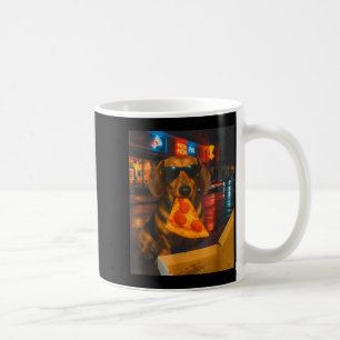 Caneca De Café Dachshund engraçado e legal com fatia de pizza mem
