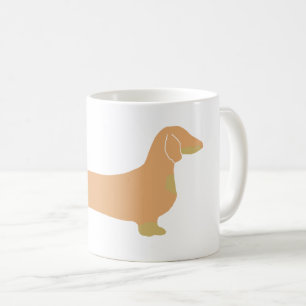 Caneca De Café dachshund fawn e da silhueta bronzeada