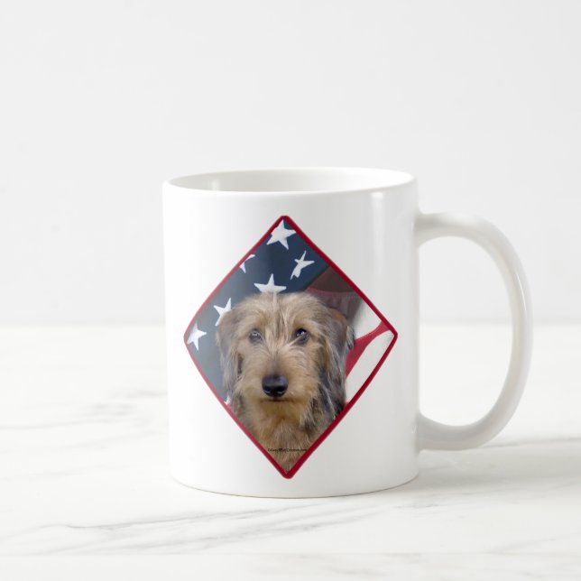 Caneca De Café Dachshund Flag 2 (Direita)