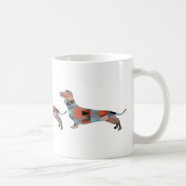 Caneca De Café Dachshund Geométrico Pattern Silhouette